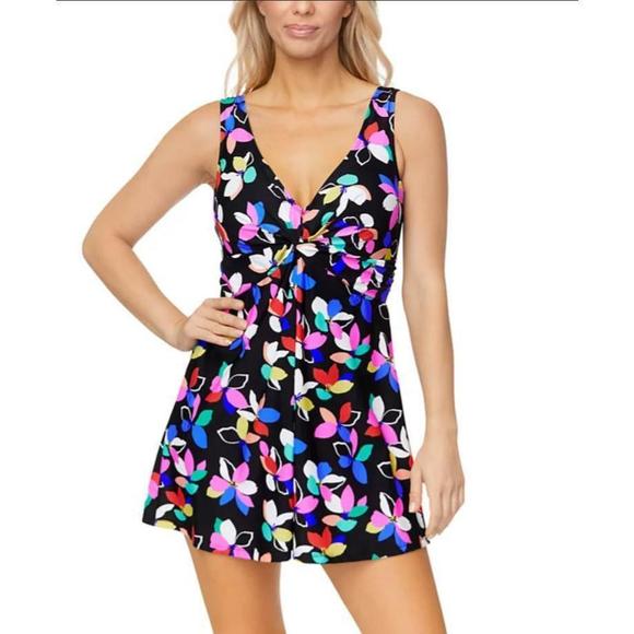 Island Escape Women's Magnolia Underwire Multicolor Swimdress 6 - Picture 1 of 2